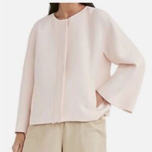 Massimo Dutti Blush Peach Open-Front Blazer